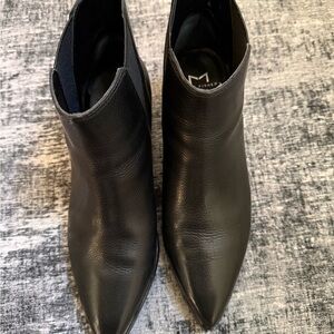 Marc Fisher Yale Chelsea Pointy Black Leather Ankle Booties